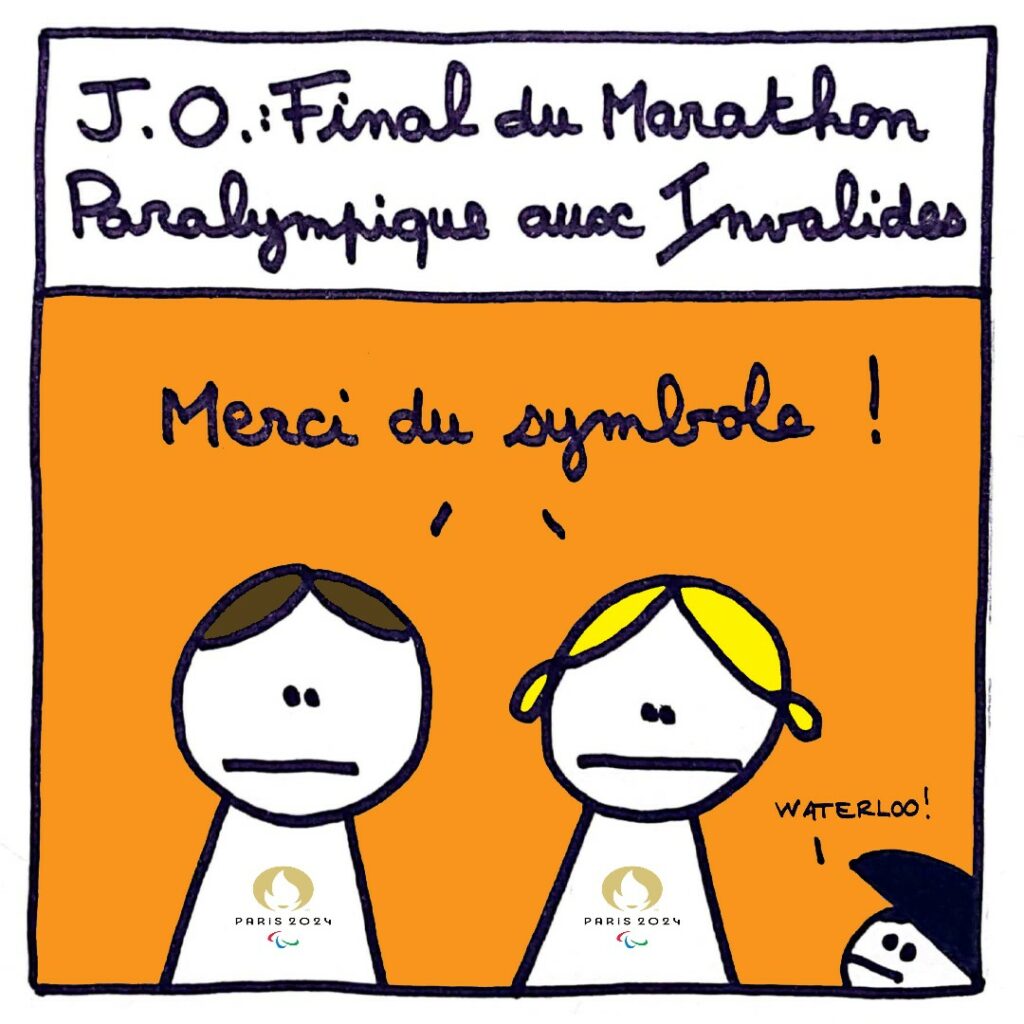 Le final du Marathon paralympiques des J.O. de Paris 2024 aux Invalides...