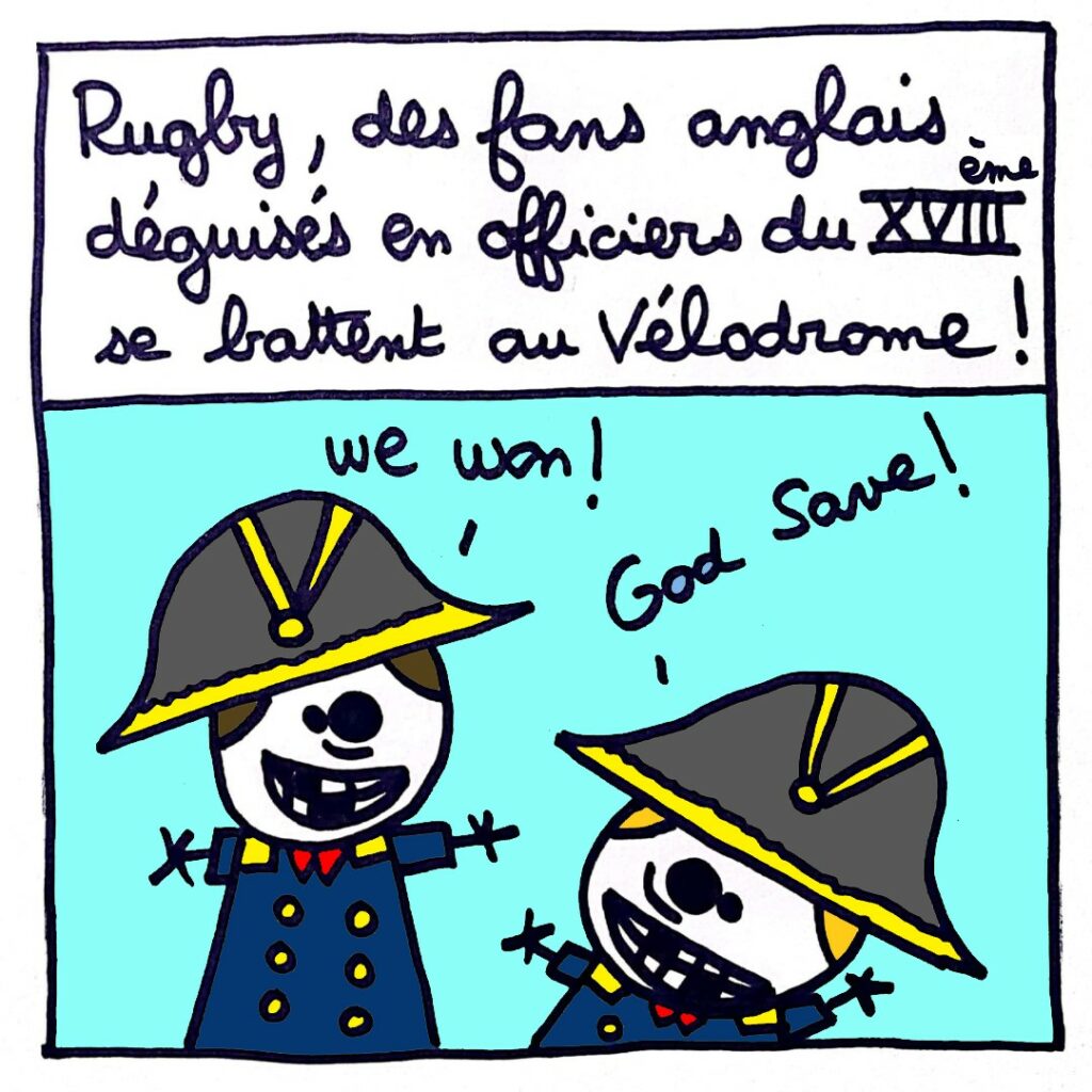 Des fans anglais de rugby déguisés en officiers du XVIIIème siècle se battent au Vélodrome !