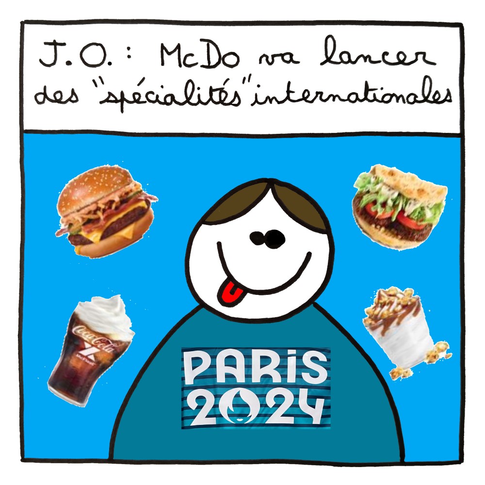 Sept spécialités étrangères du monde entier seront commercialisées par l'enseigne durant les J.O. de Paris : trois burgers, deux sauces et deux desserts. Miam ! Miam !